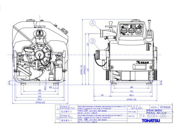 Máy bơm cứu hỏa Tohatsu V52AS - Ảnh 2