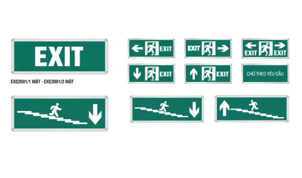 Đèn exit 2 mặt EXE2001 Roman